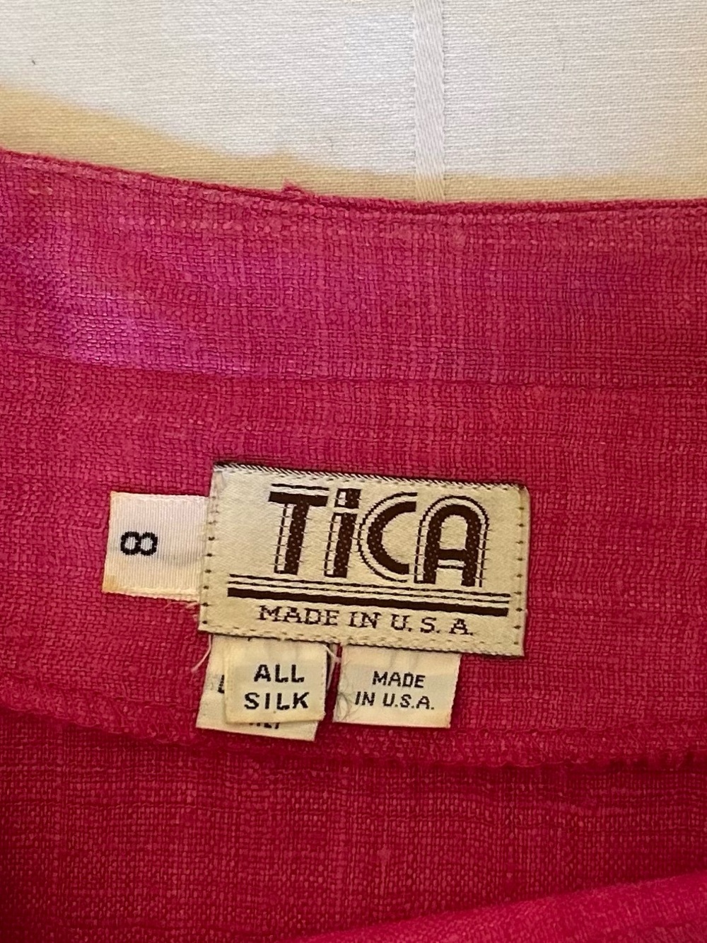 Vintage TICA 100% Silk 2-Piece Set Size 8 | Midi Skirt + Top - Picture 4 of 13